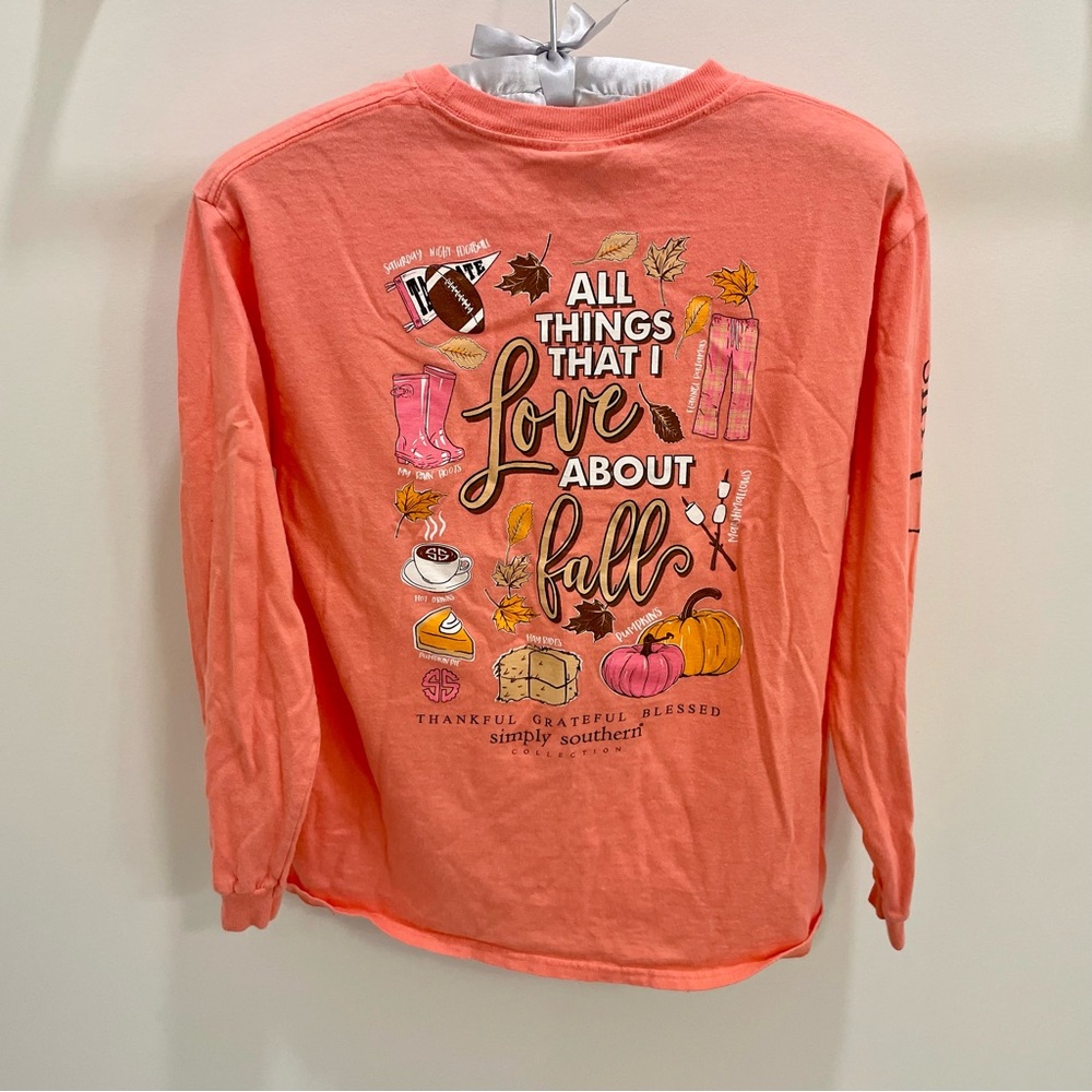 Girls Large fall favorites tee by Simply Southern!